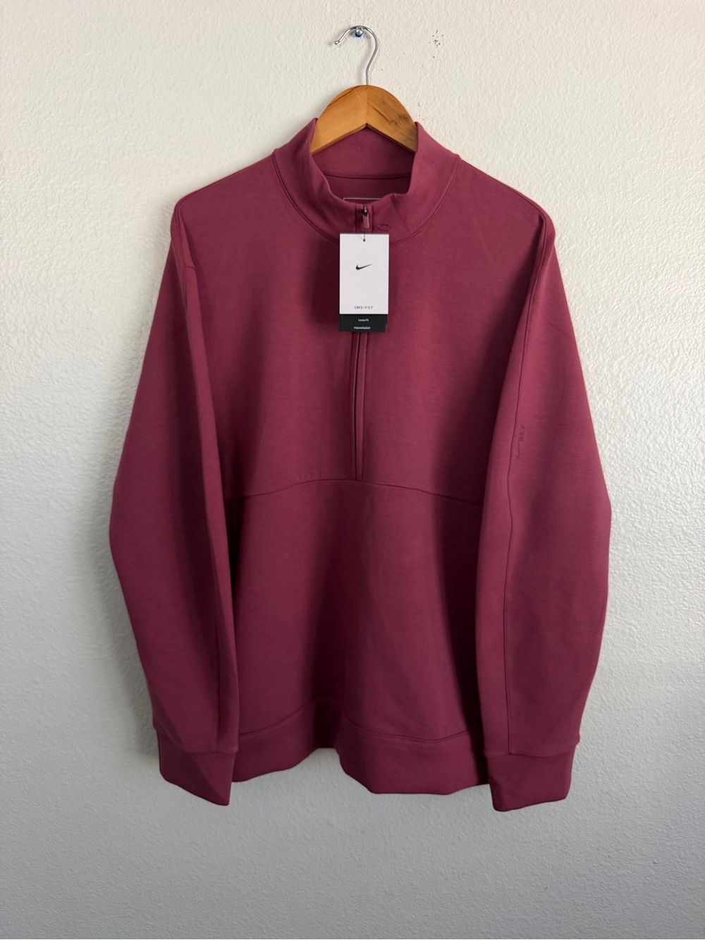 Nike 24.7 Impossibly Soft 1/2 Zip Pullover Athletic Pink HQ6953 Men’s Size Large
